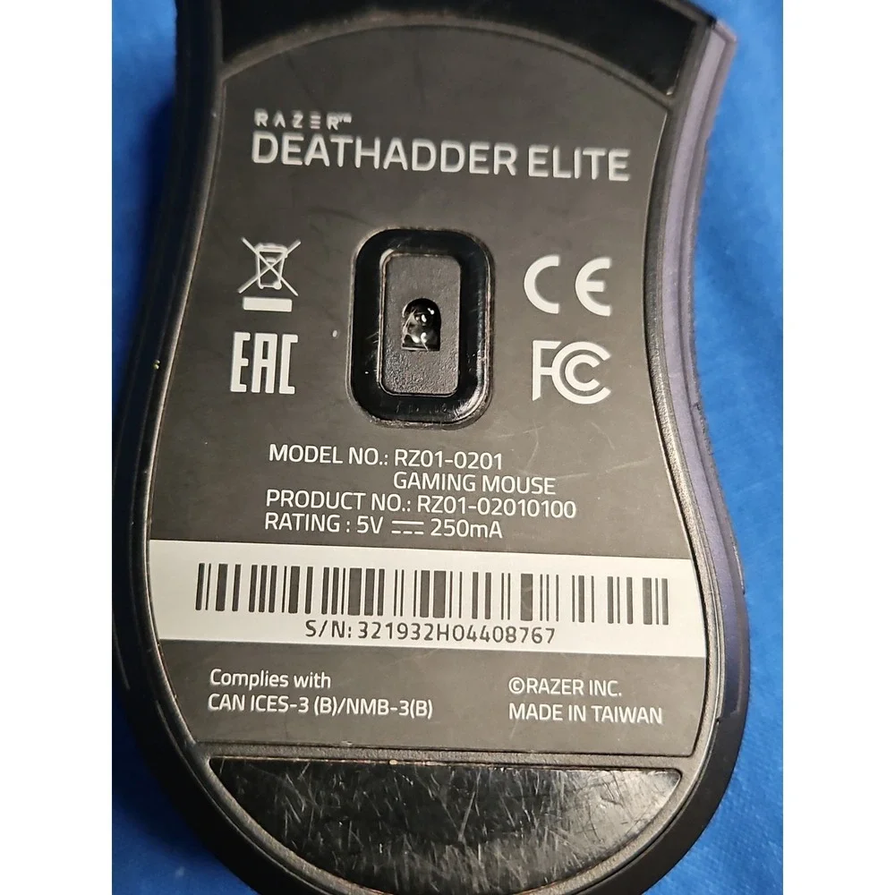 Razer DeathAdder Elite RZ01-0201 Black Wired USB Gaming Mouse Tested